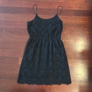 Black lace spaghetti strap dress